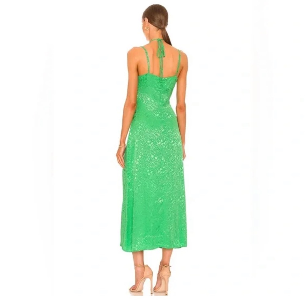 AFRM SOLANO MIDI SLIP DRESS IN GREEN FLORAL💚